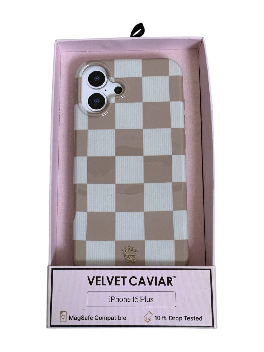 Velvet Caviar Nude Vibe Checker iPhone Case for iPhone 16 Plus